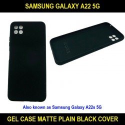 Gel Case For Samsung Galaxy A22 5G SM-A226B Matte Plain Black Cover Slim Fit and Sophisticated in Look